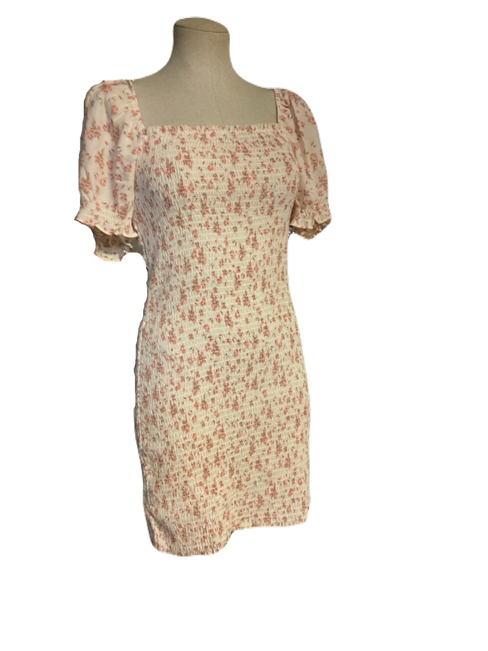 Trixxi Cream Mini Dress with Pink Floral Print